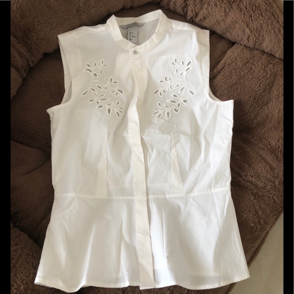 H&M mandarin collar top size 6